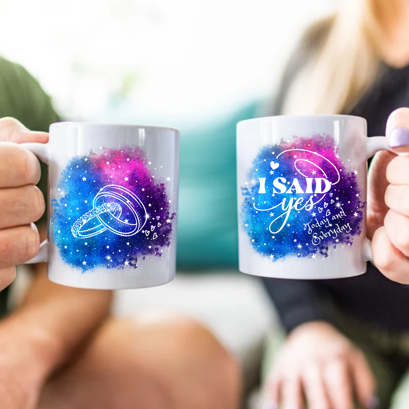 I Said Yes Galaxy Mug, Coffee, 11 oz, 15 oz, Mug, Galaxy, Fun, Wedding