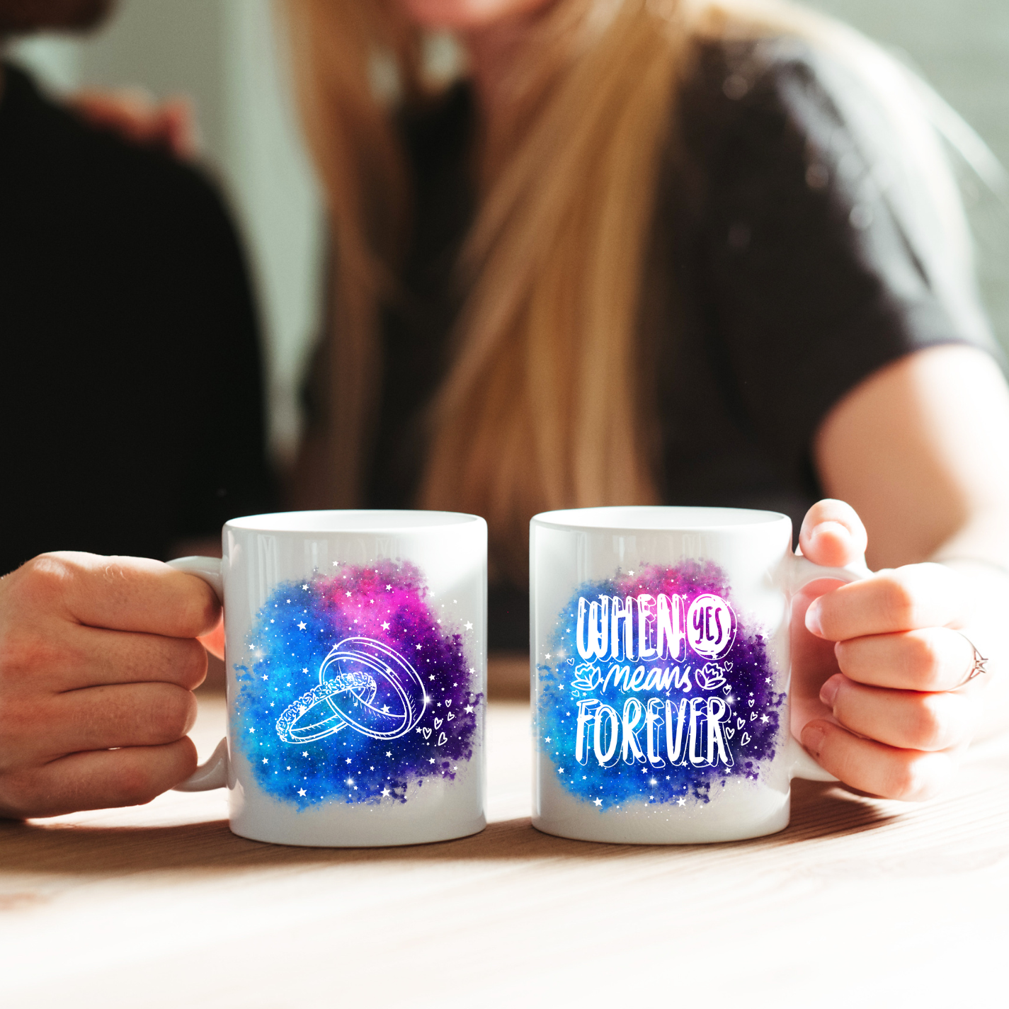When Yes Means Forever Galaxy Mug, Wedding, Mug, Coffee, 11 oz, 15 oz, Galaxy
