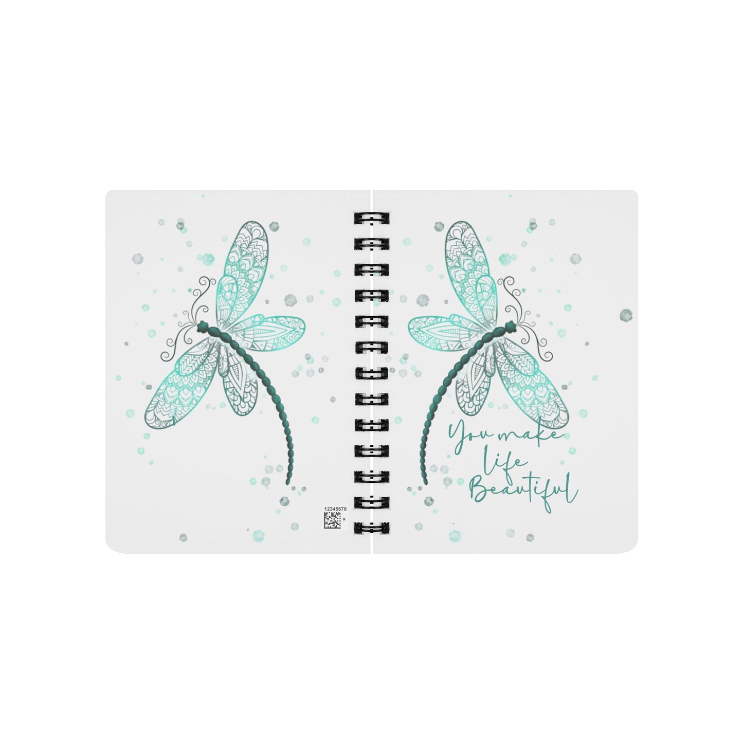 Dragonfly Journal, Dragonfly Notebook, You make life Beautiful Journal, 5X7 Notebook, 5X7 Journal