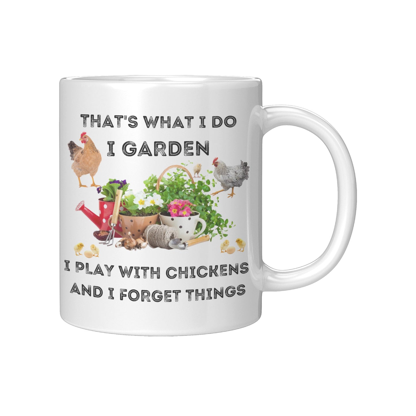 I Garden and Play with Chickens Mug, Mothers Day Mug, Fun Hobbies Mug, Chickens, Gardening