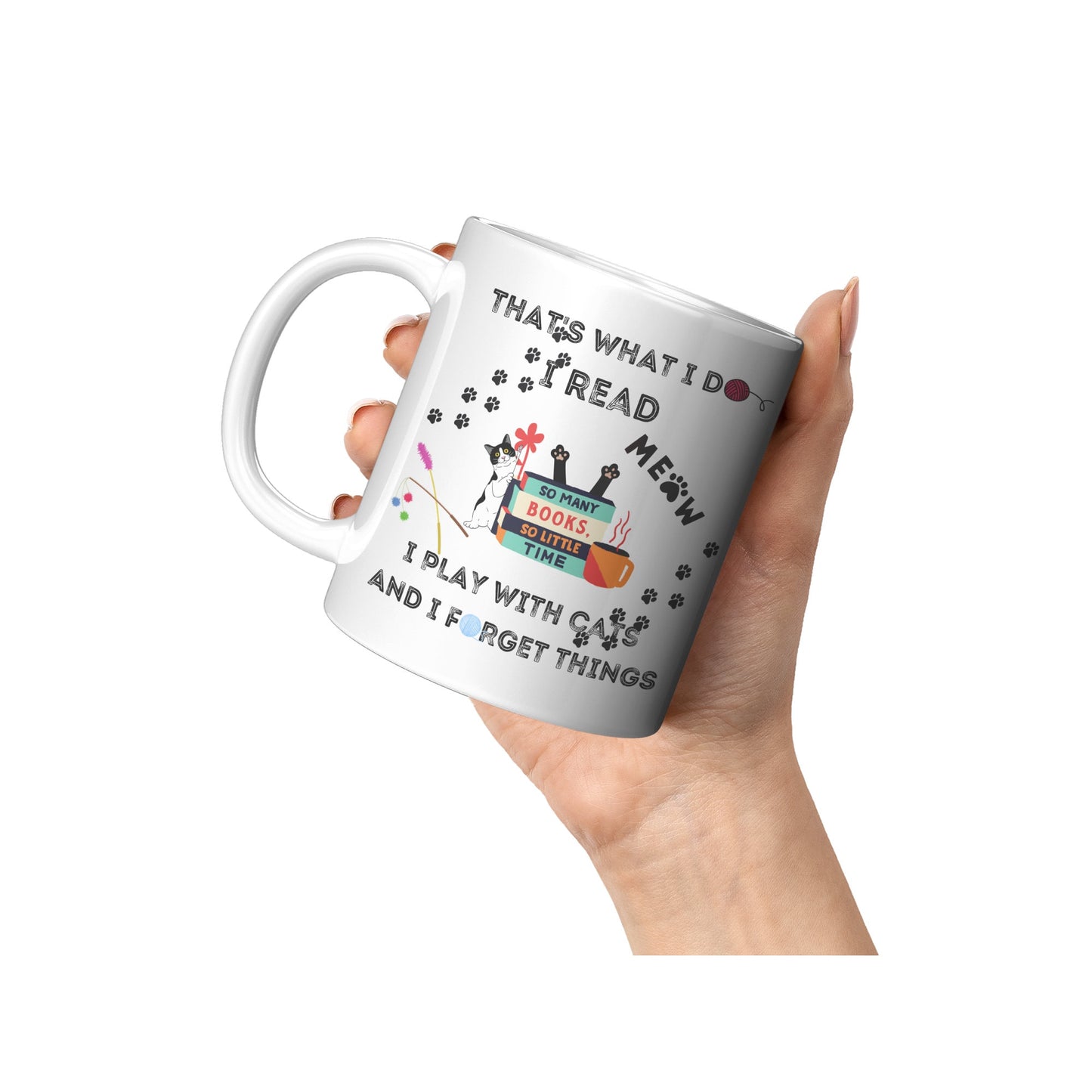 I Read and Play with Cats Mug, Mothers Day Mug, Fun Hobbies Mug