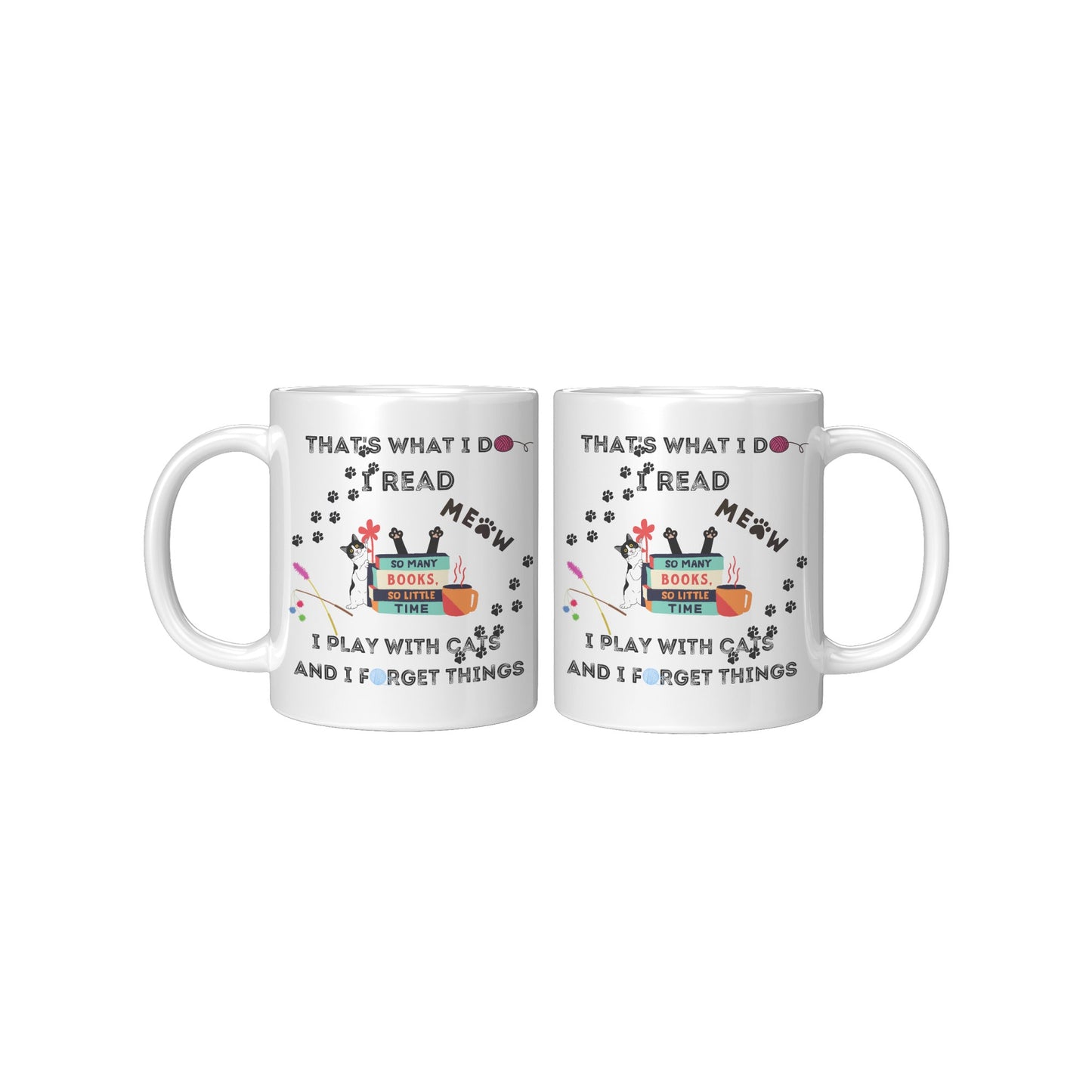 I Read and Play with Cats Mug, Mothers Day Mug, Fun Hobbies Mug