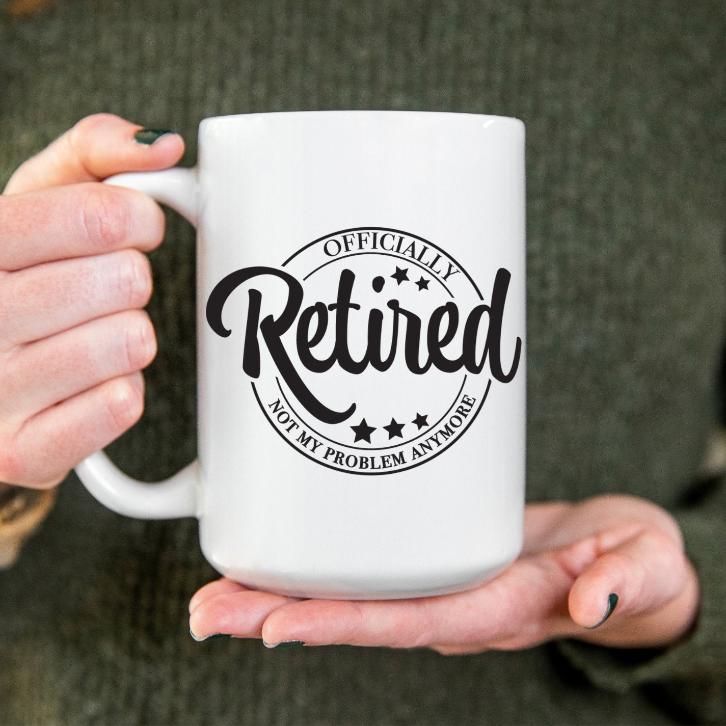 Officially Retired Mug, Retired, Fun, 11 oz, 15 oz