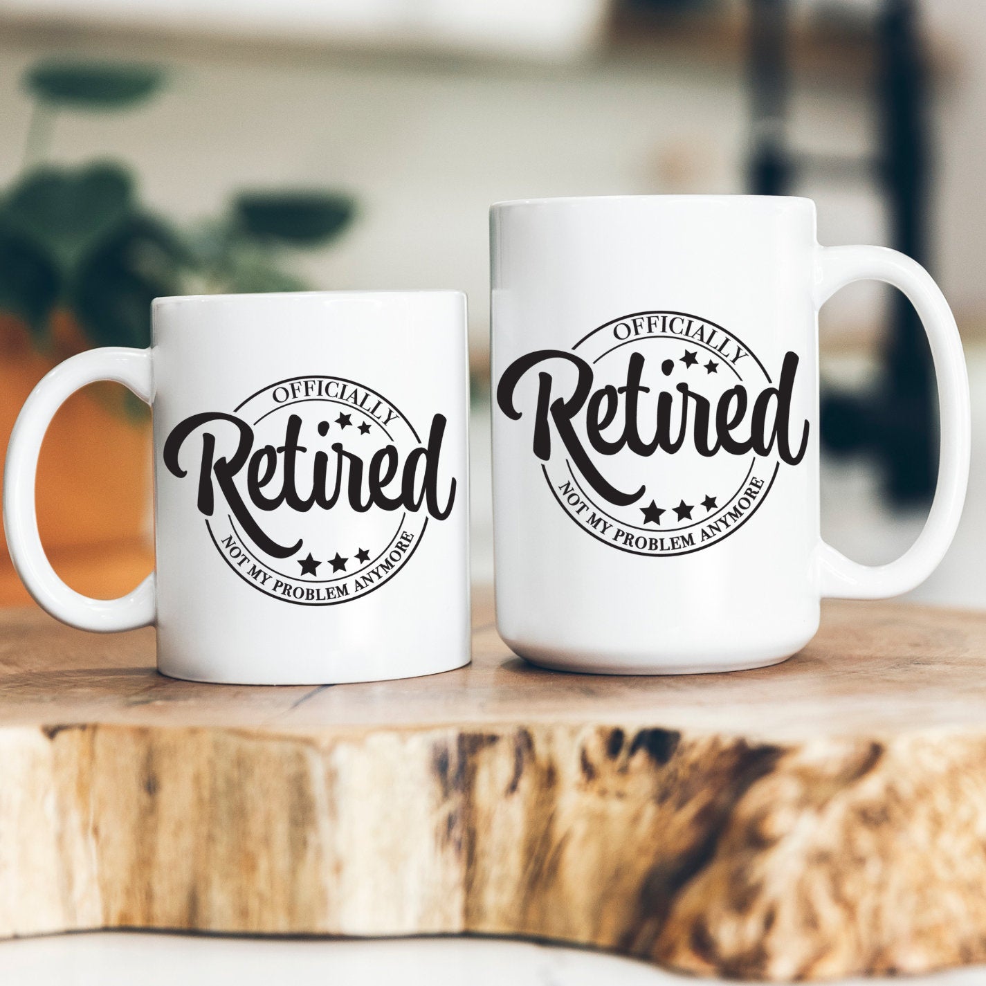 Officially Retired Mug, Retired, Fun, 11 oz, 15 oz