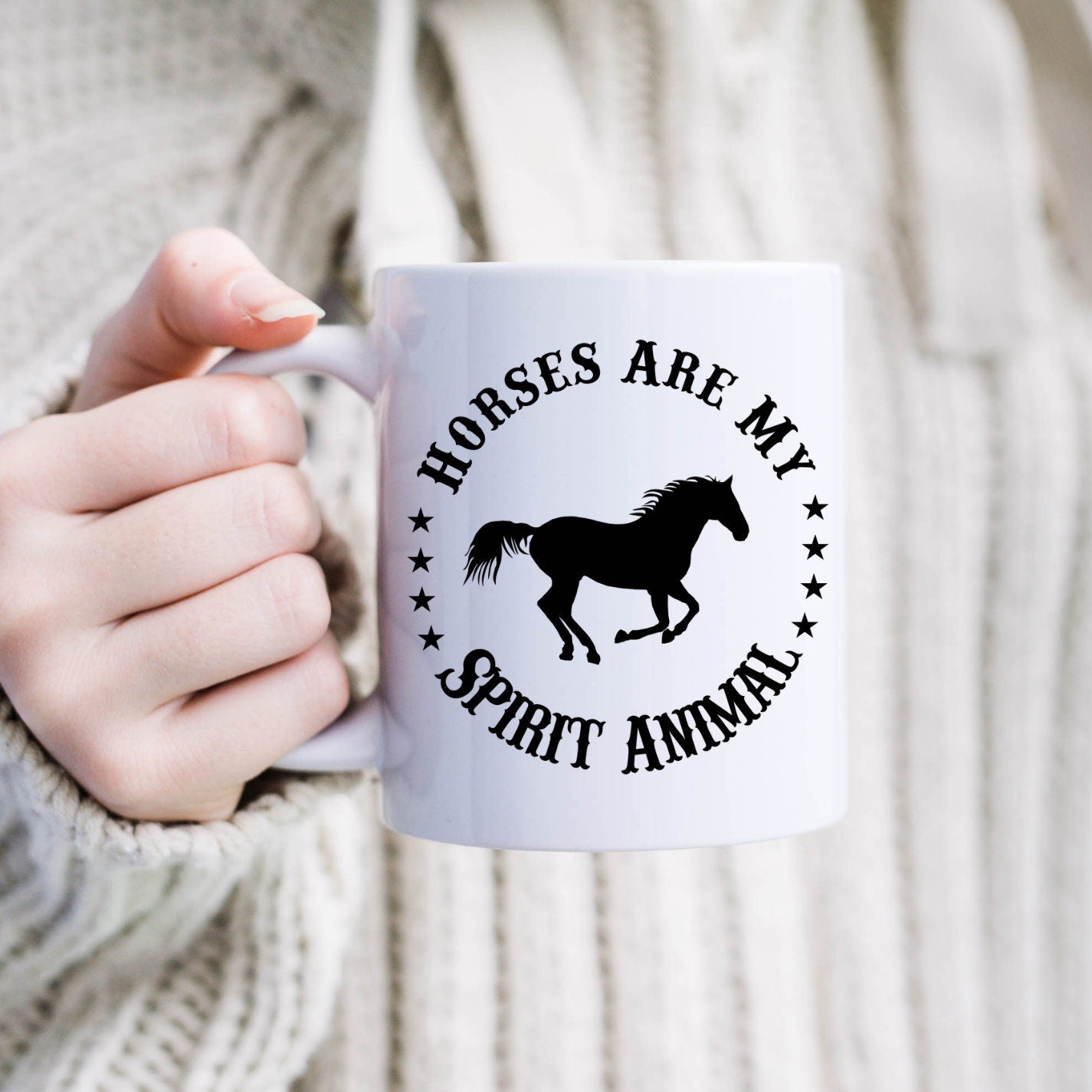 Horses are my Spirit Animal Mug, Horse Mug, Coffee Mug, 11 oz, 15 oz
