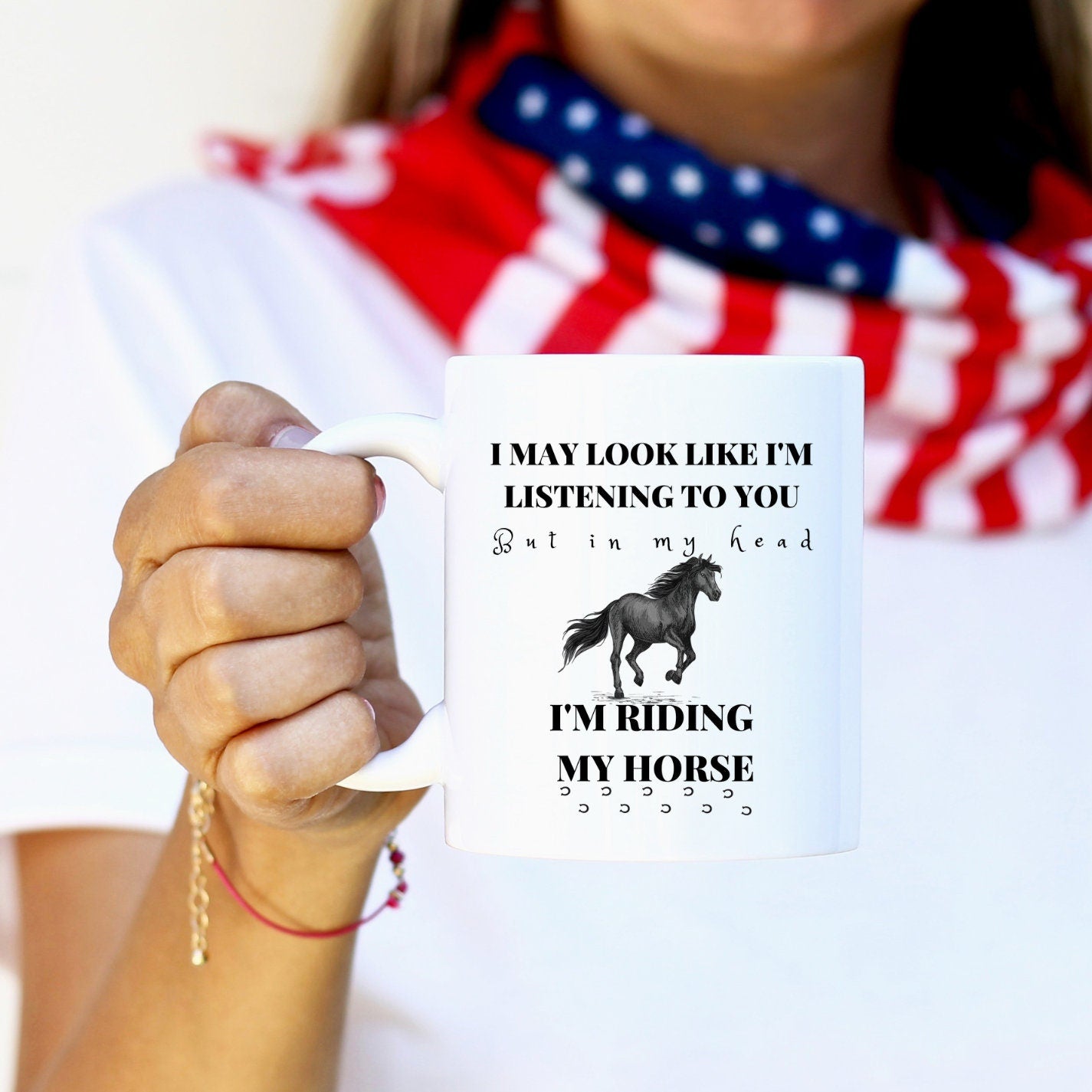 Riding my Horse, Coffee, Mug, Horse, Sarcastic, Fun