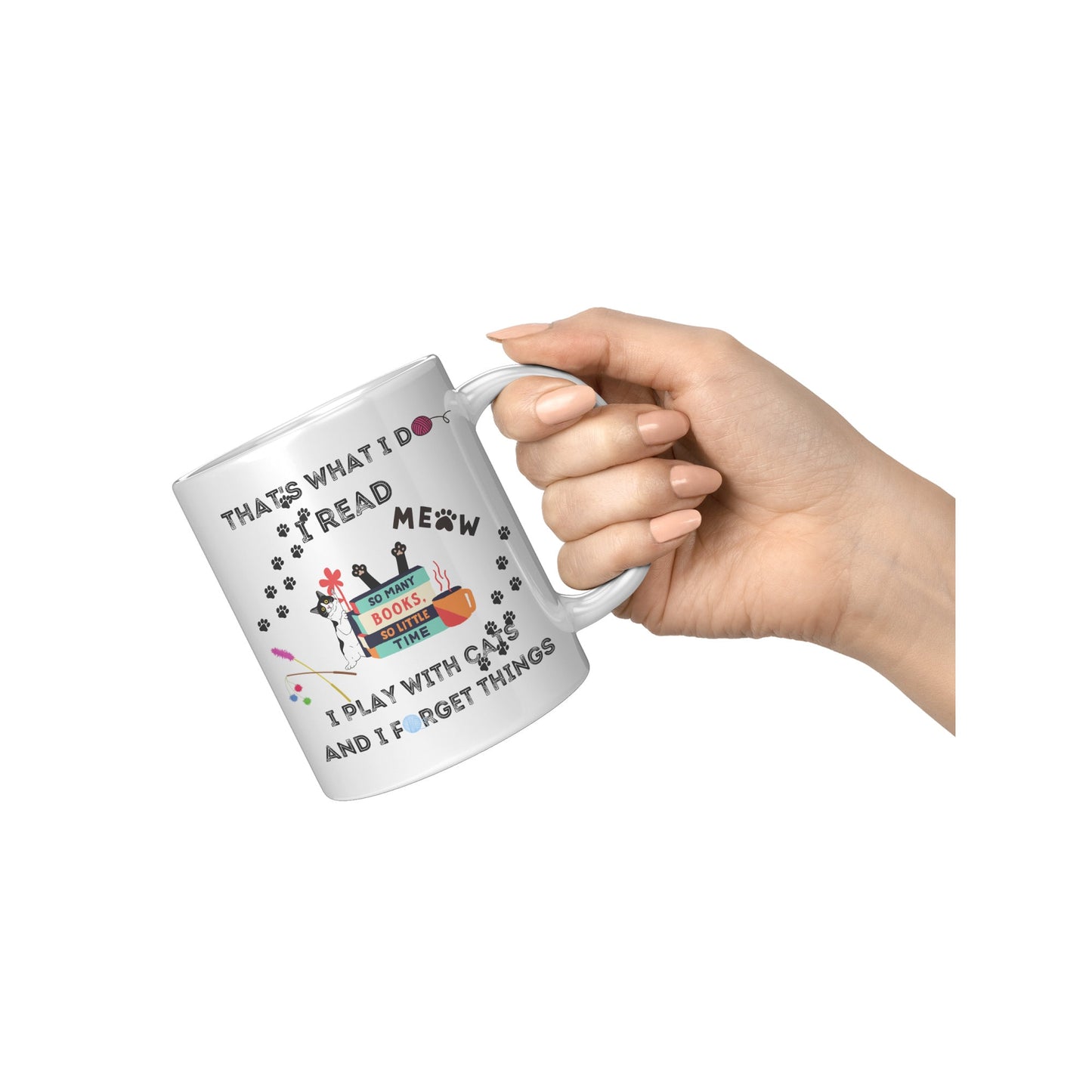 I Read and Play with Cats Mug, Mothers Day Mug, Fun Hobbies Mug