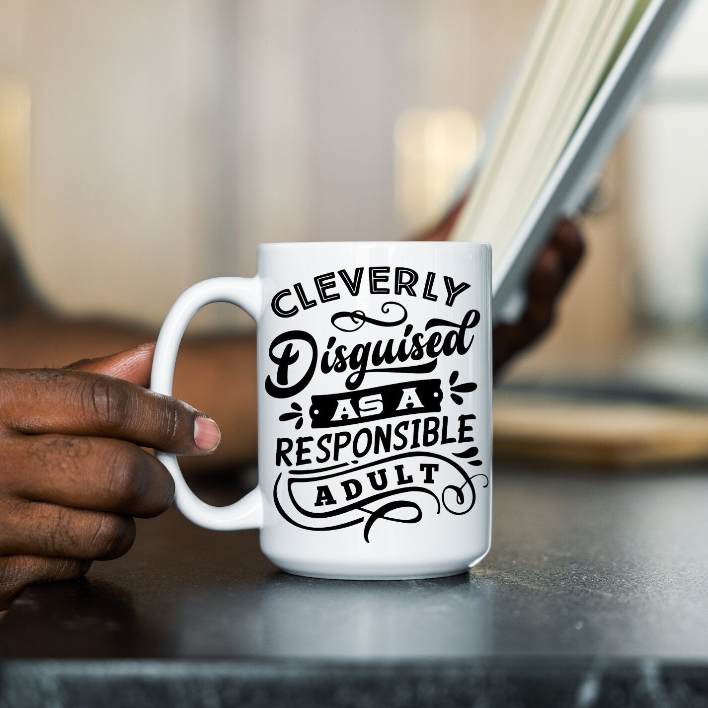 Cleverly Disguised as a Responsible Adult Mug, Fun Mug, Sarcastic Mug