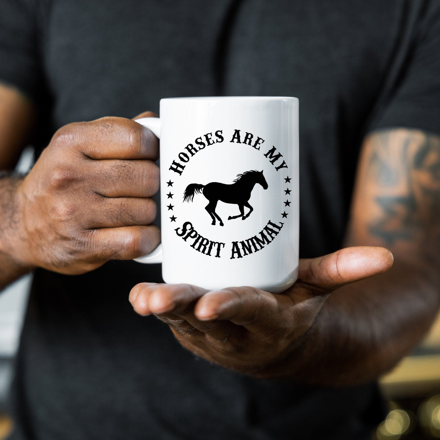 Horses are my Spirit Animal Mug, Horse Mug, Coffee Mug, 11 oz, 15 oz