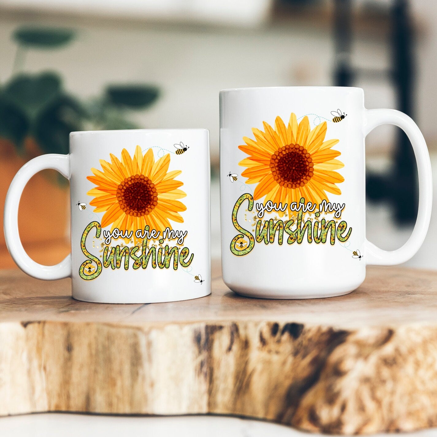 You are my Sunshine Mug, Happy Mug, Fun Mug, Sunflower, bees
