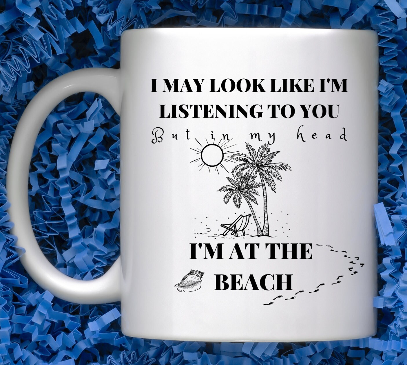 I'm at the Beach Mug, Coffee, Beach, Vacation