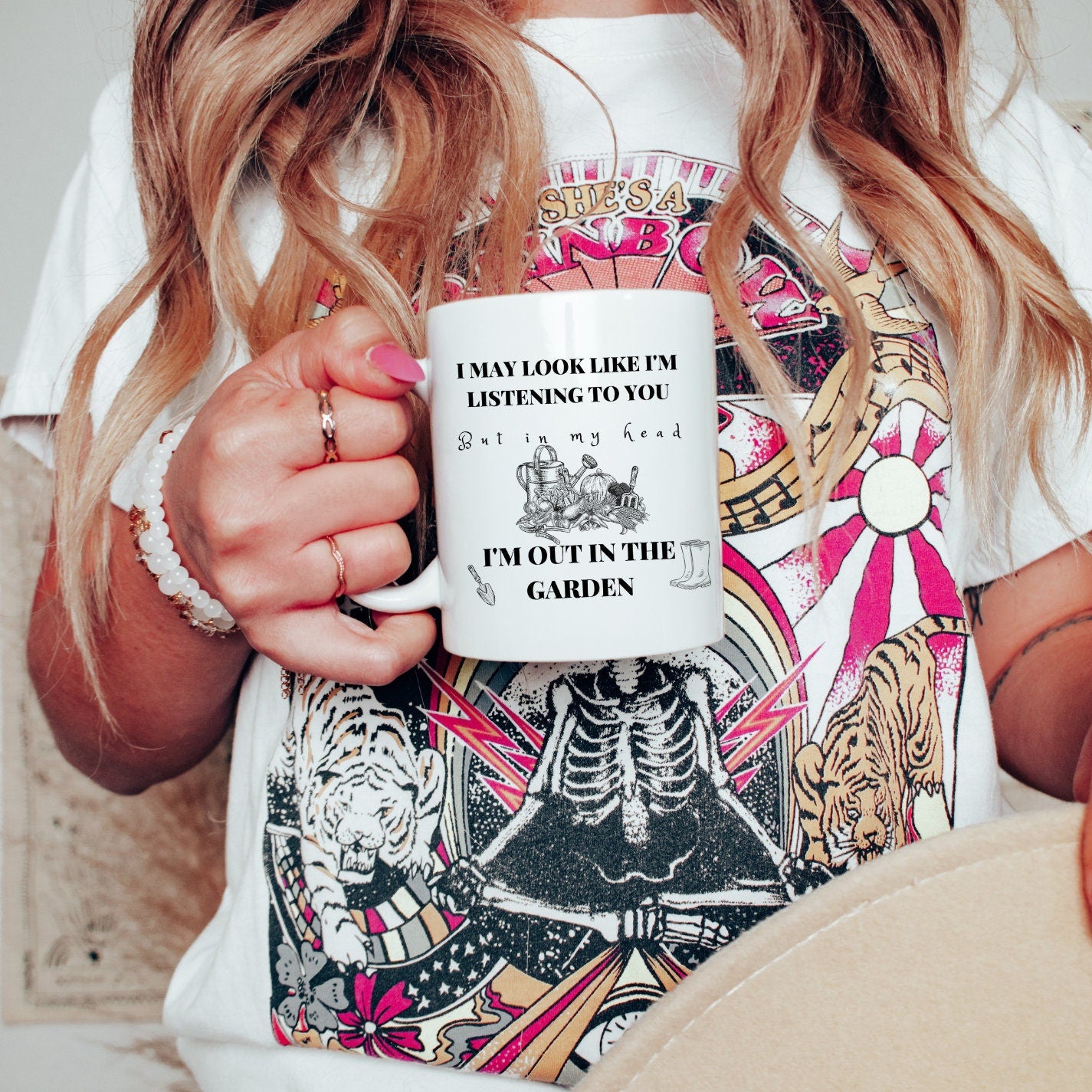 Out in the Garden Mug, 11 oz, 15 oz, Sarcastic, Fun, Coffee, Mug, Garden