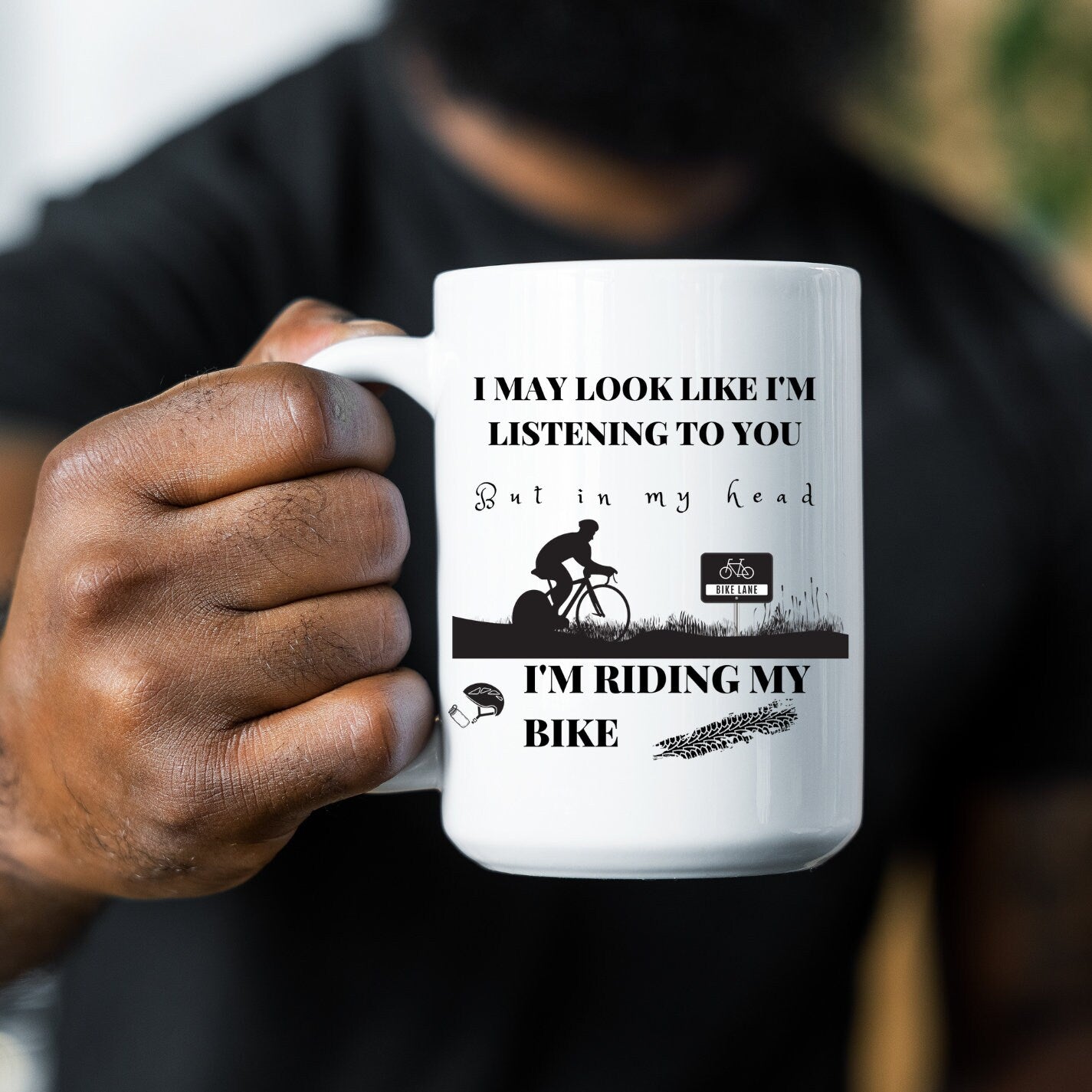 Riding my Bike, Bicycle, Sarcastic, Fun, 11 oz, 15 oz, Mug, Coffee