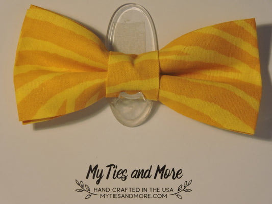 Yellow Striped Bow Tie