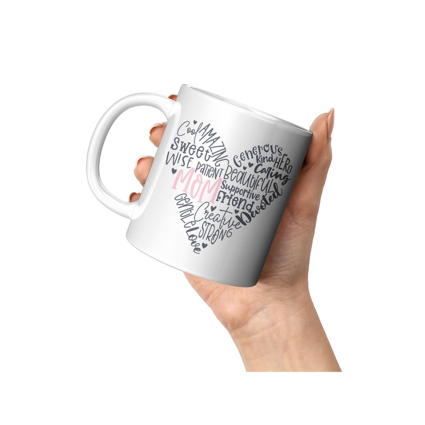 Mom Heart Mug, Best Mom, Mothers Day Mug, Pink Mom Mug