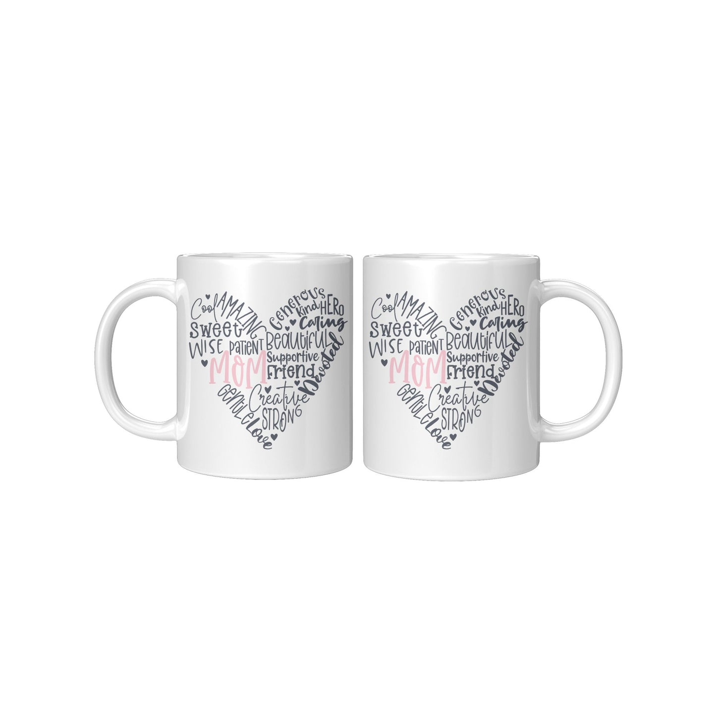 Mom Heart Mug, Best Mom, Mothers Day Mug, Pink Mom Mug