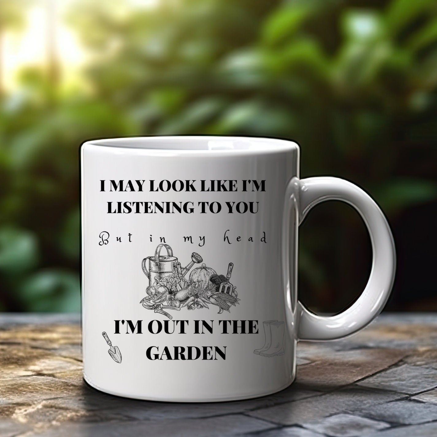 Out in the Garden Mug, 11 oz, 15 oz, Sarcastic, Fun, Coffee, Mug, Garden