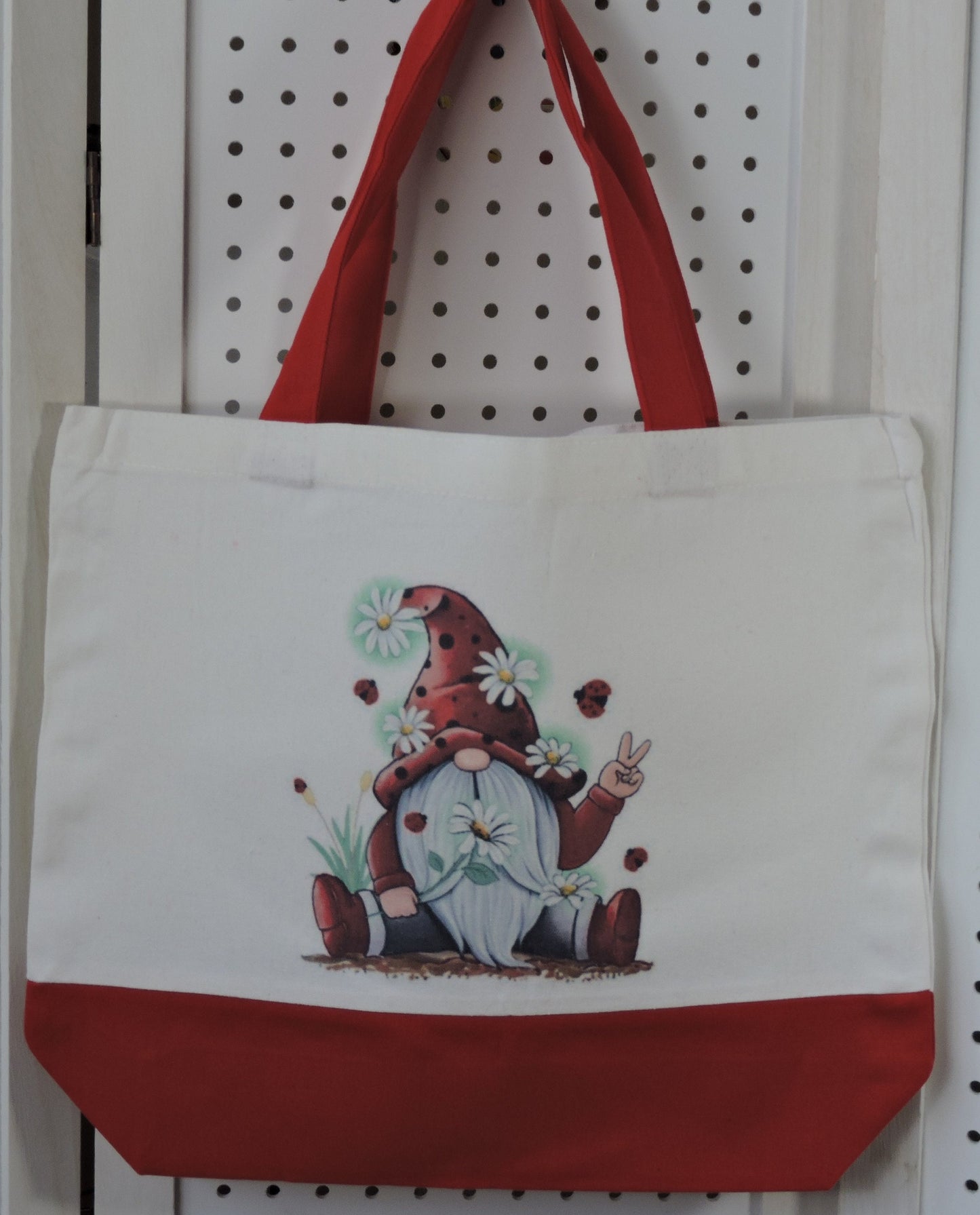 Tote Bags, Gnome Tote Bags, Colored Tote Bags, Happy Tote Bags, Large Tote Bags