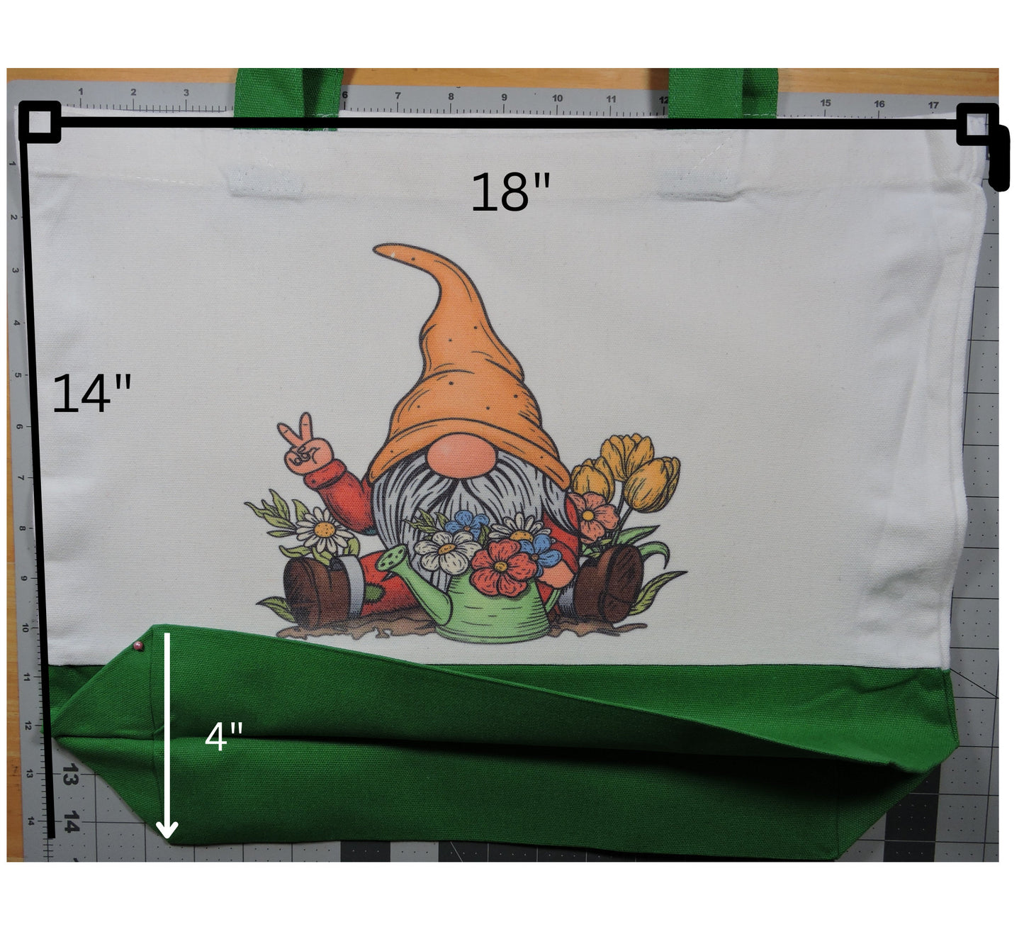 Tote Bags, Gnome Tote Bags, Colored Tote Bags, Happy Tote Bags, Large Tote Bags