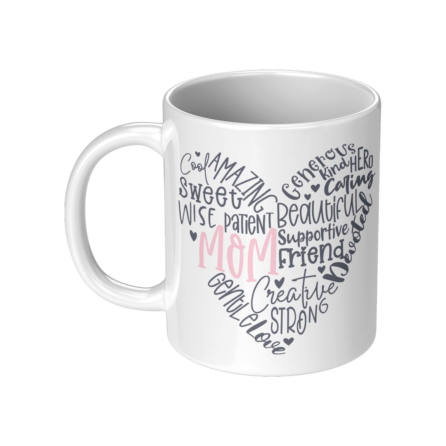 Mom Heart Mug, Best Mom, Mothers Day Mug, Pink Mom Mug