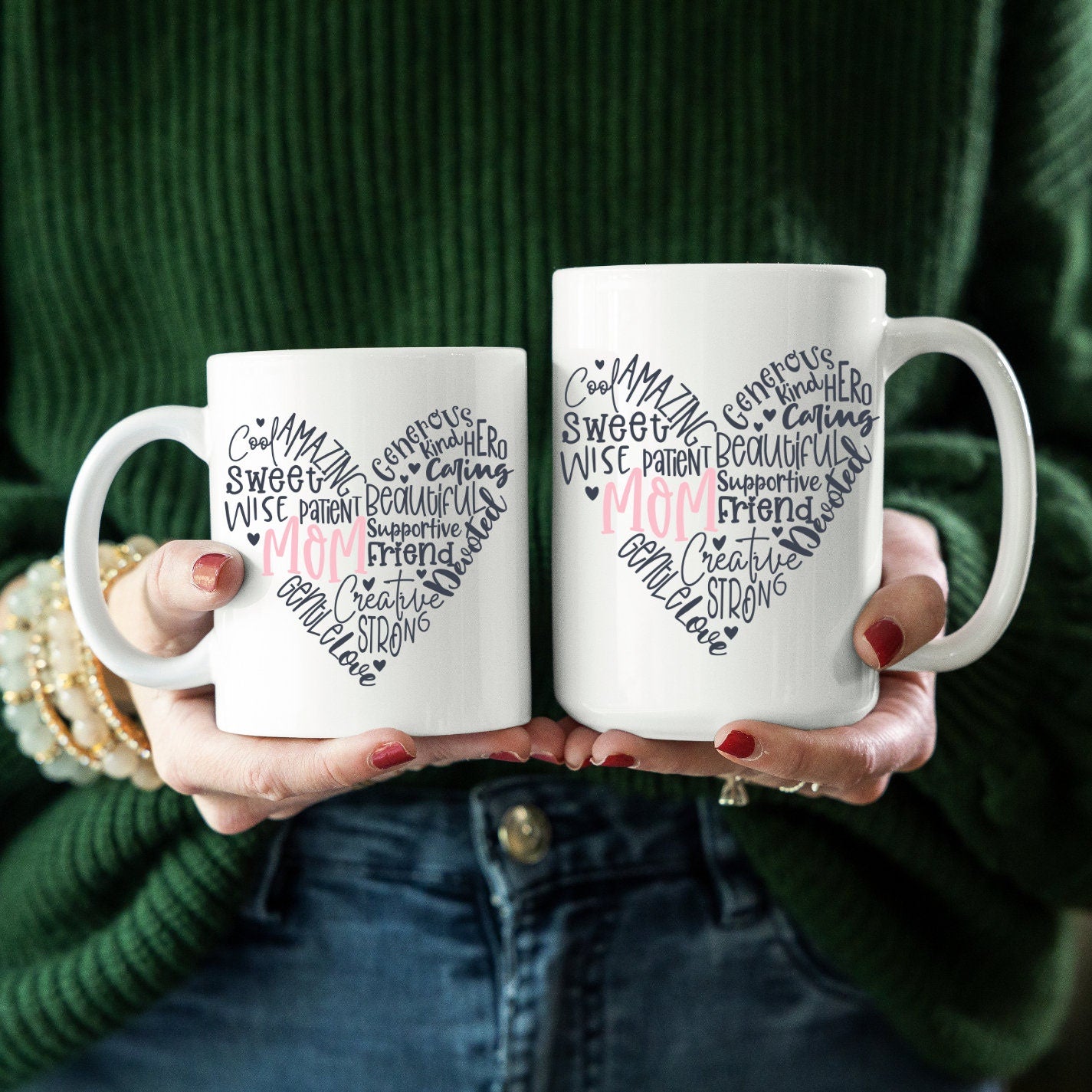 Mom Heart Mug, Best Mom, Mothers Day Mug, Pink Mom Mug