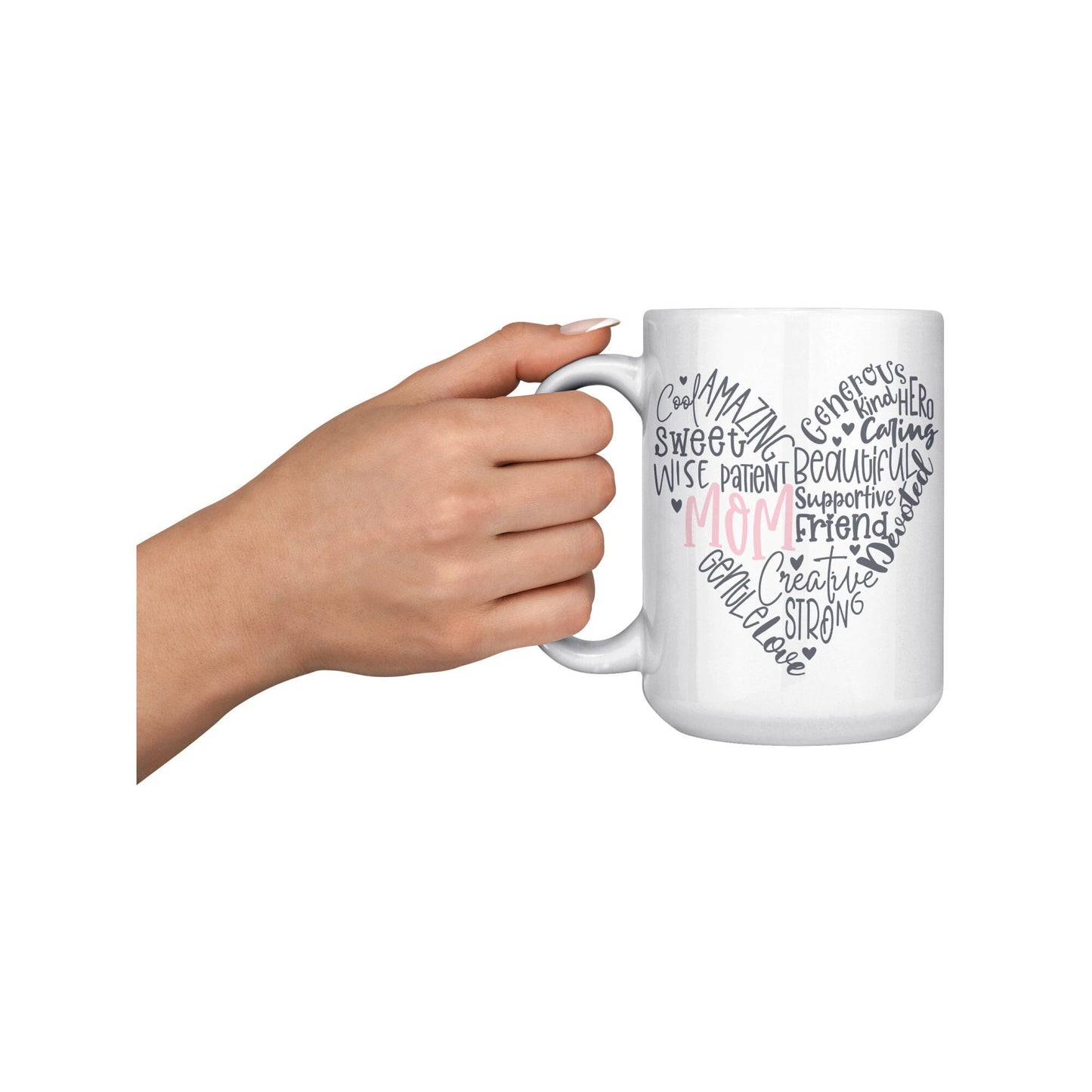 Mom Heart Mug, Best Mom, Mothers Day Mug, Pink Mom Mug